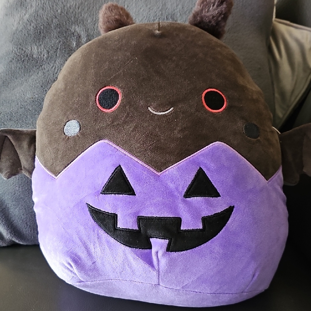 Squishmallow 12" Perkin Purple & Brown Halloween Pumpkin Plush New
